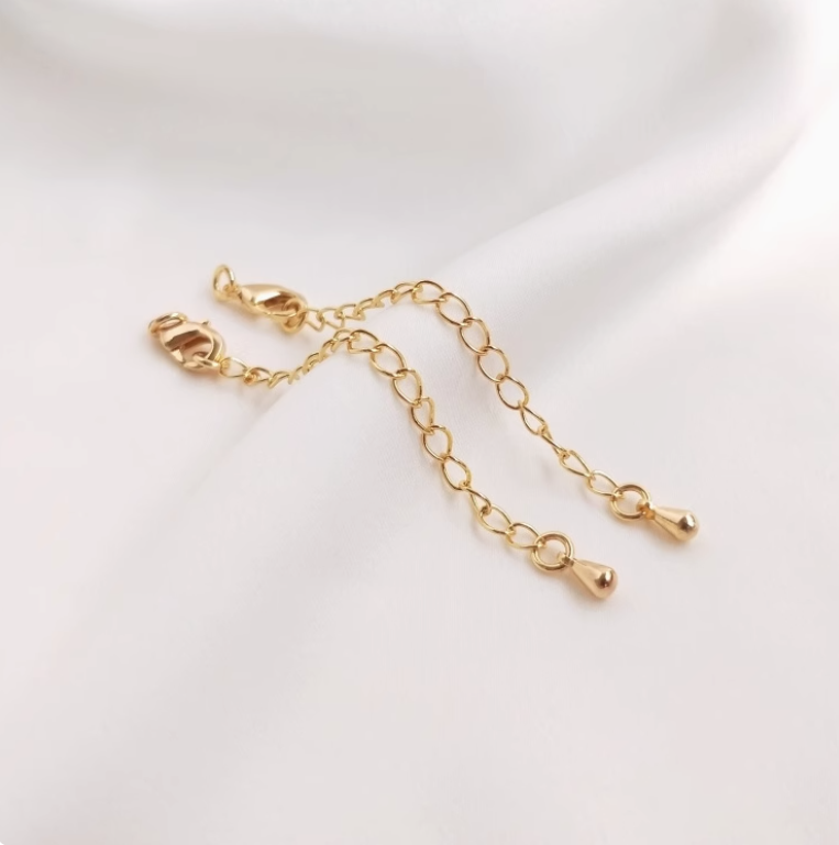 14k gold-plated tail chain, 6.5cm long, with lobster clasp and open ring